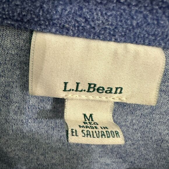 LL Bean Womens Medium 1/4 Zip Fleece Pullover Sweatshirt Blue Long Sleeve Warm - Picture 2 of 3